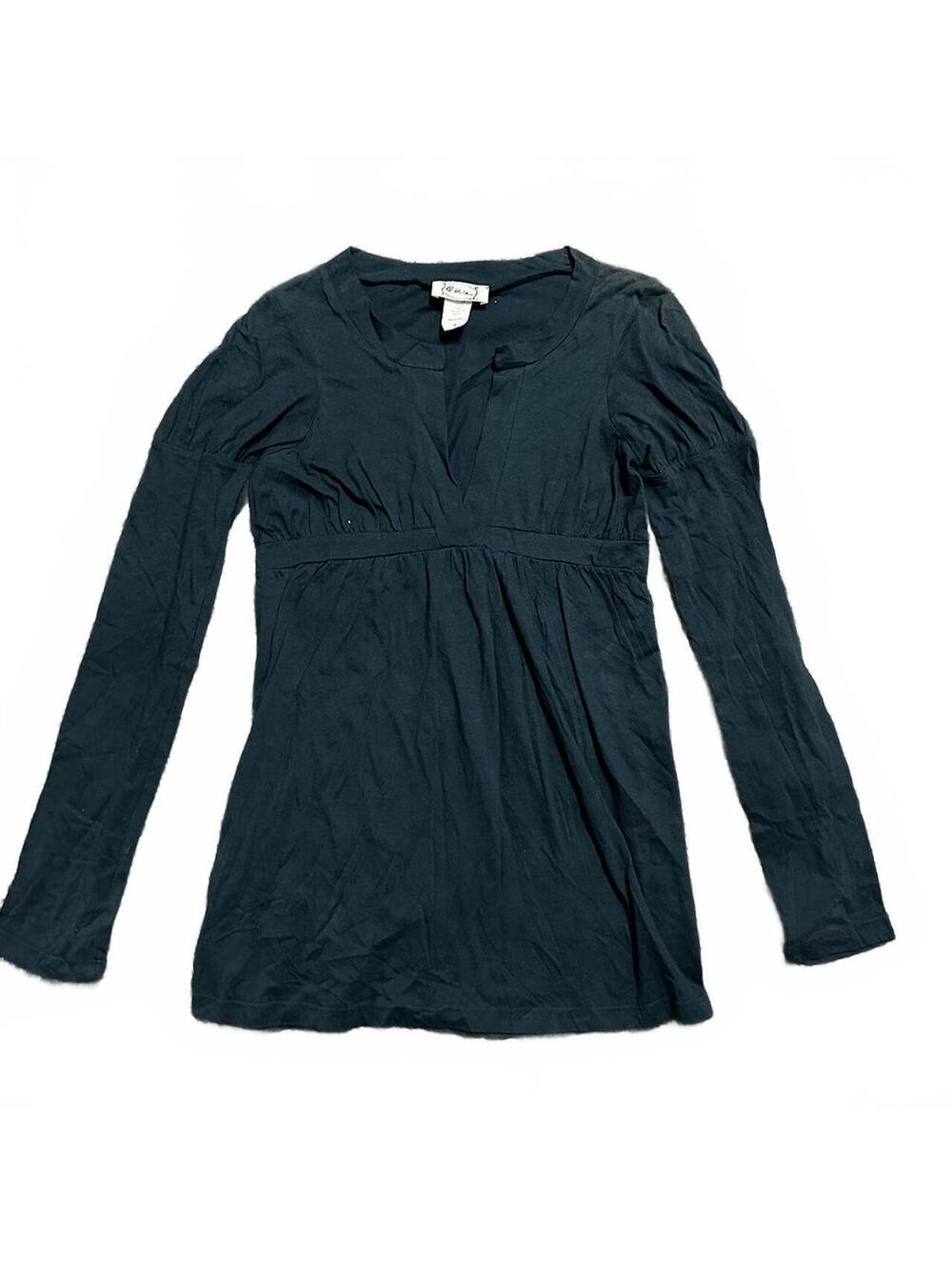 Y2K Blu Chic Babydoll Cut Dark Blue Longsleeve Size S